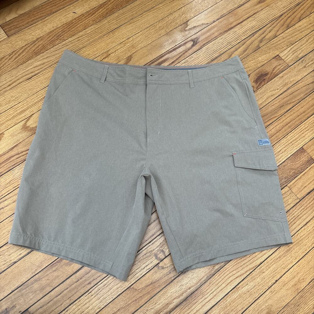 Free Country Mens‎ 42 Gorpcore Tan Khaki Taconic Rip Stop Cargo Hiking Shorts